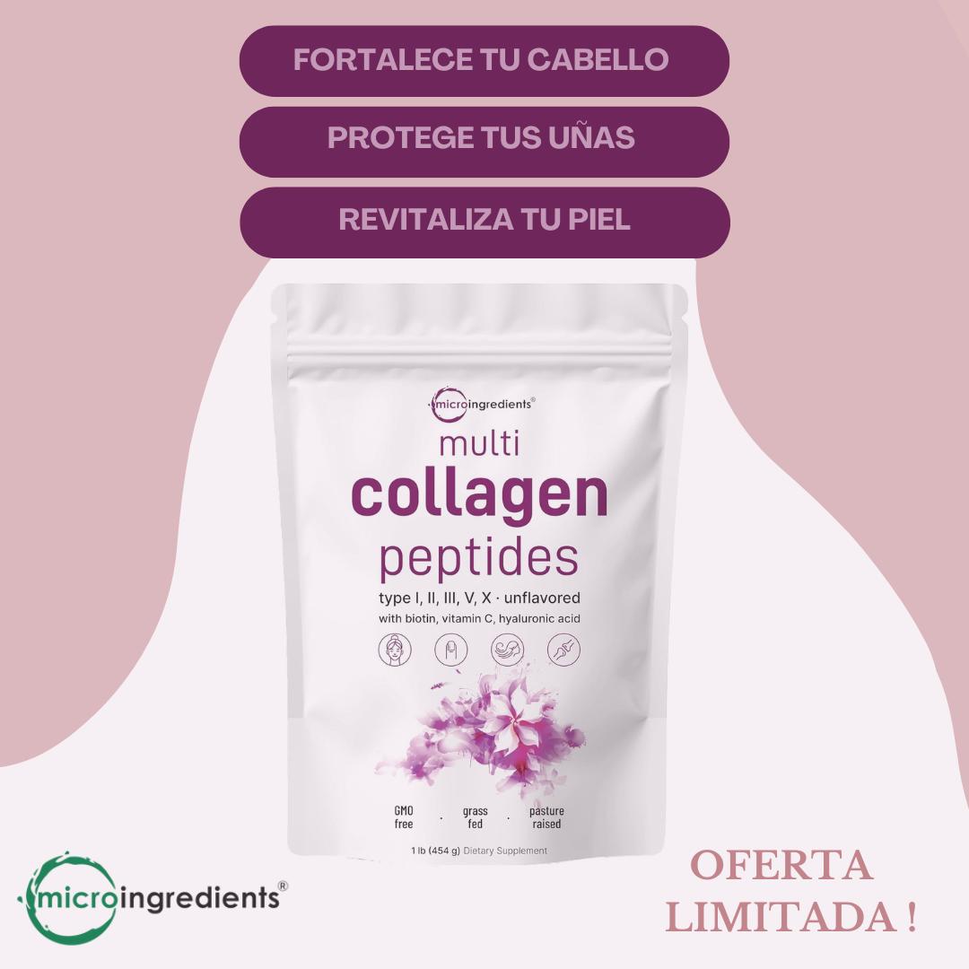 2 x 1 MULTICOLLAGEN - COLÁGENO HIDROLIZADO - Fortalece Cabello y Uñas - Rejuvenece tu Piel