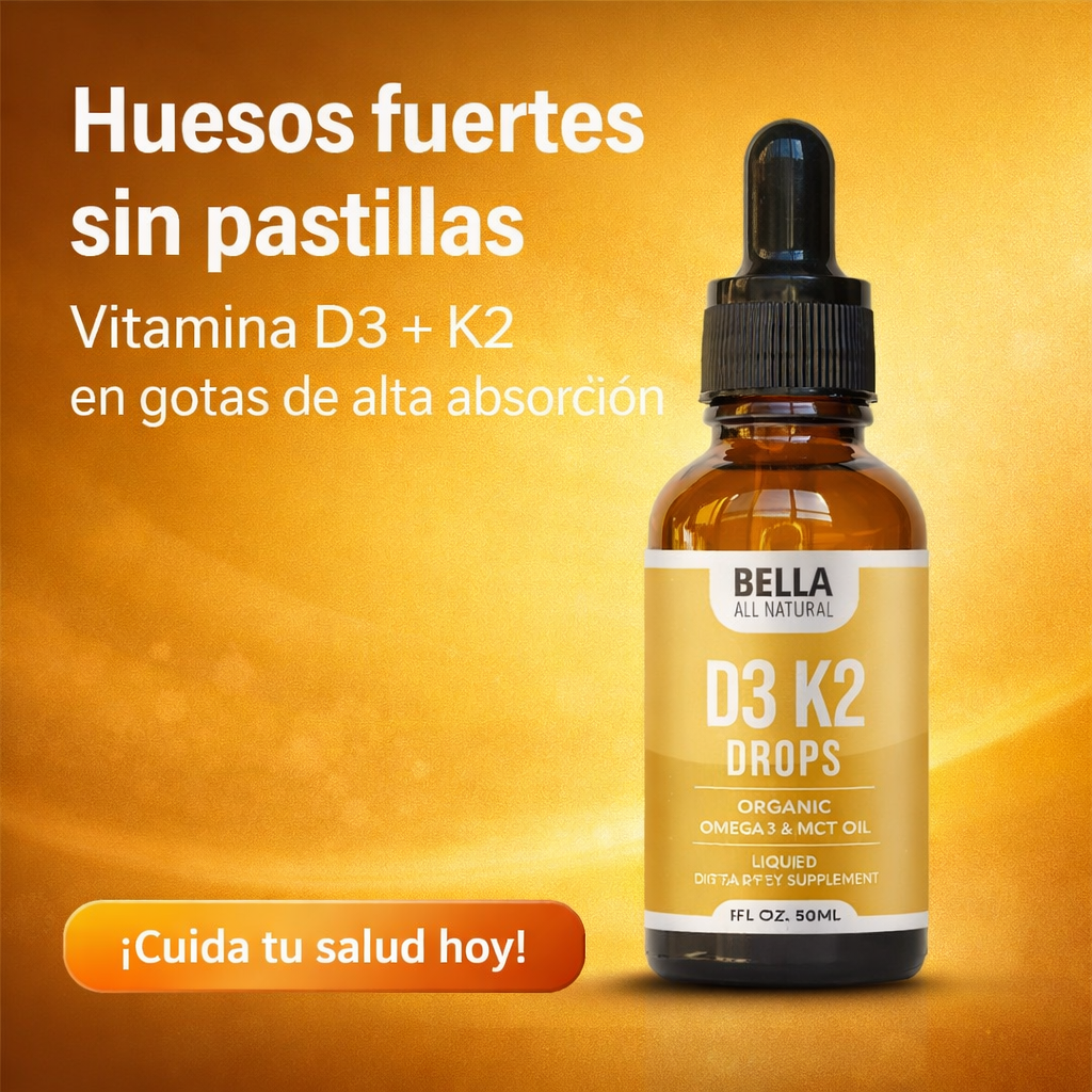 Bella All Natural™ - Vitamina D3 + Vitamina K2 - Importado