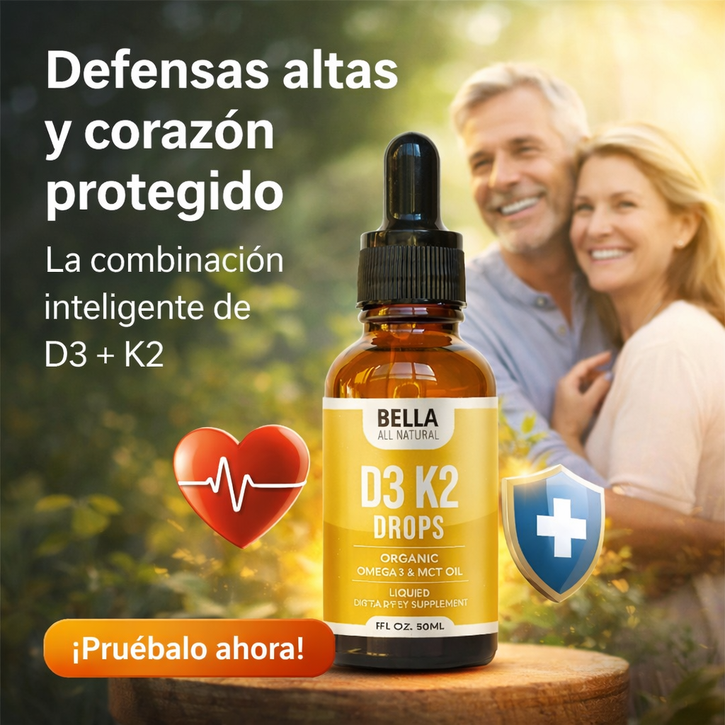 Bella All Natural™ - Vitamina D3 + Vitamina K2 - Importado